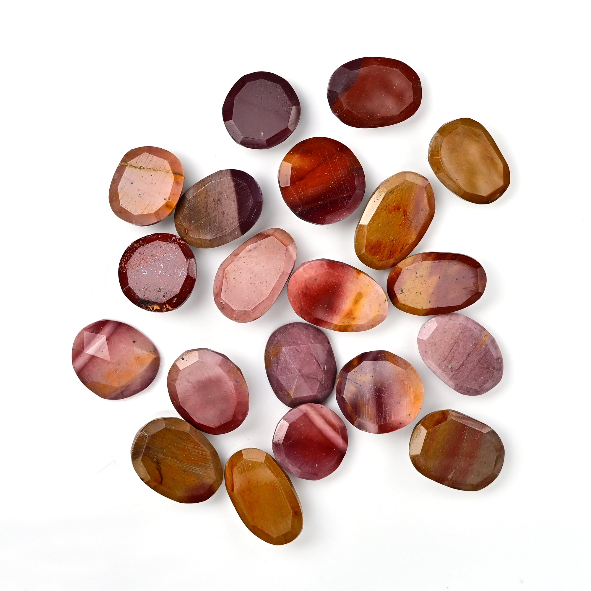Mookaite Rosecut Freeform Cabochons | Natural Jasper Gemstones for Jewelry Making - 20 Pieces
