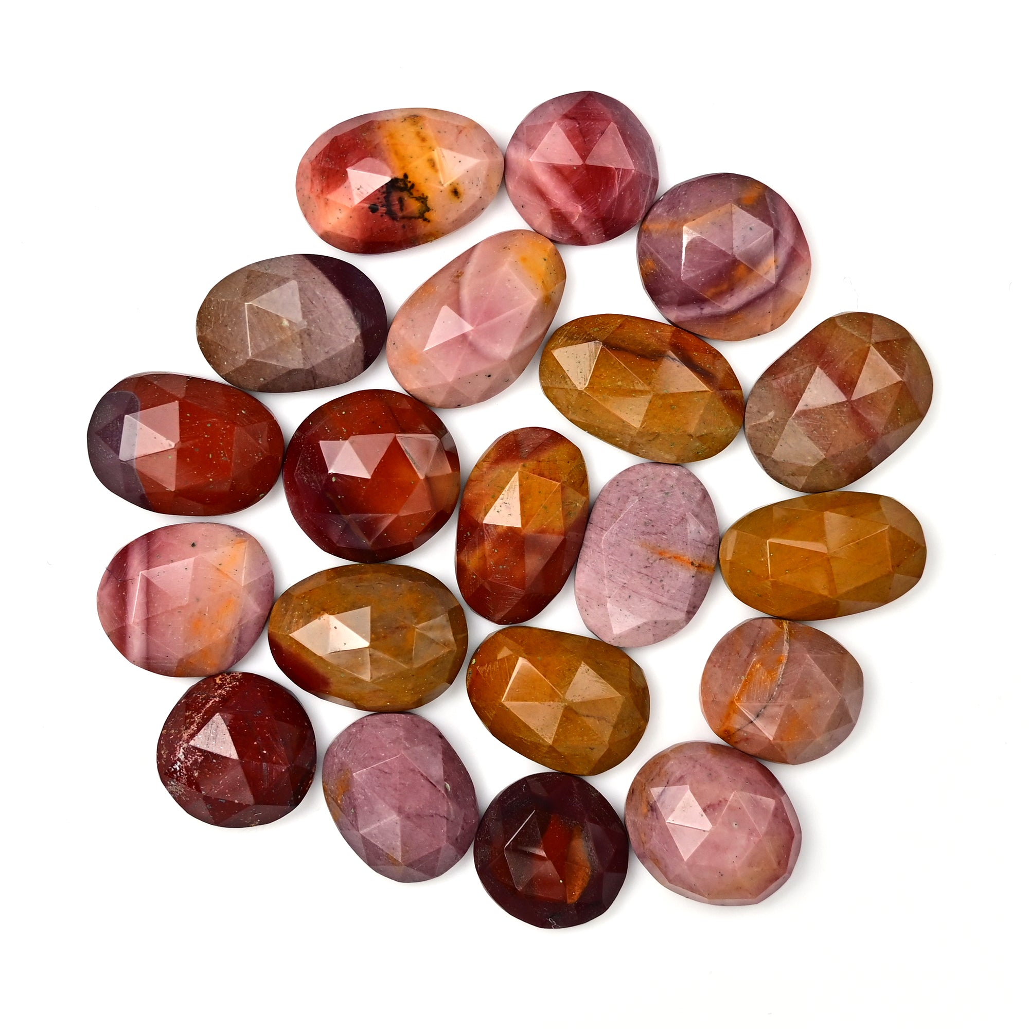 Mookaite Rosecut Freeform Cabochons | Natural Jasper Gemstones for Jewelry Making - 20 Pieces