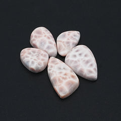 Natural Pink Larimar Smooth Cabochons | Freeform Gemstone For Jewelry Making -  5 Pices