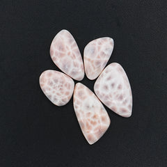 Natural Pink Larimar Smooth Cabochons | Freeform Gemstone For Jewelry Making -  5 Pices