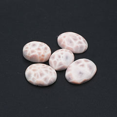 Natural Pink Larimar Smooth Cabs | Oval Shapes Gems With Soft Pink & Plum Tones -  5 Pices
