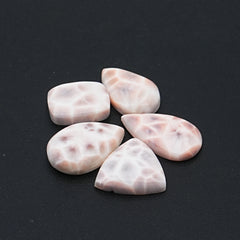 Natural Pink Larimar Cabochons | Mix Shapes Gems For Jewelry Making -  5 Pices