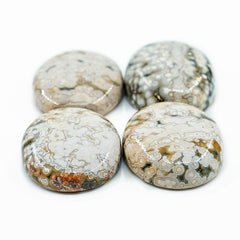 Ocean Jasper Oval Cabochons With Orbicular Patterns | Natural Polished Stones - 4 Pieces