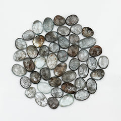 Moss Aquamarine Rose Cut Gemstones | Freeform Crystals for Handmade Jewelry - 47 Pieces