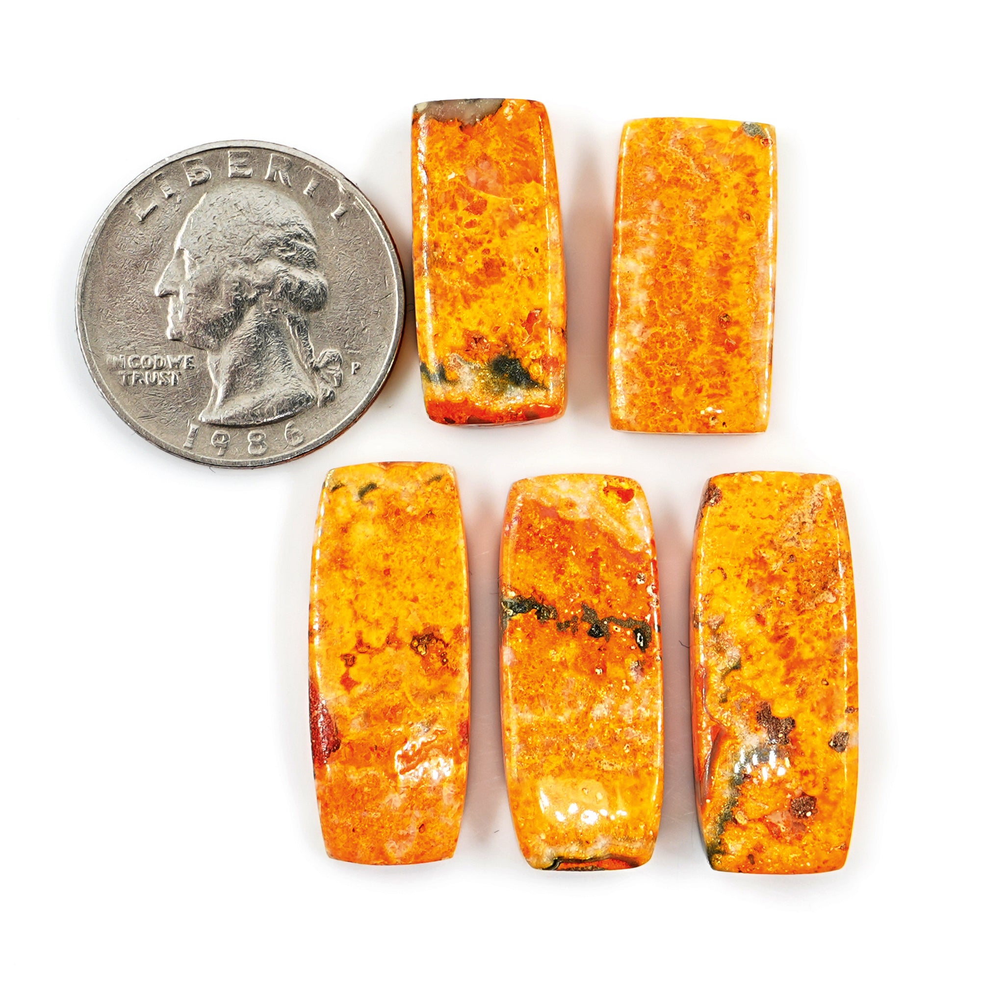 Bold Bumblebee Jasper Cabs | Yellow Vibrant Rectangle Gemstones for Jewelry - 5 Pieces