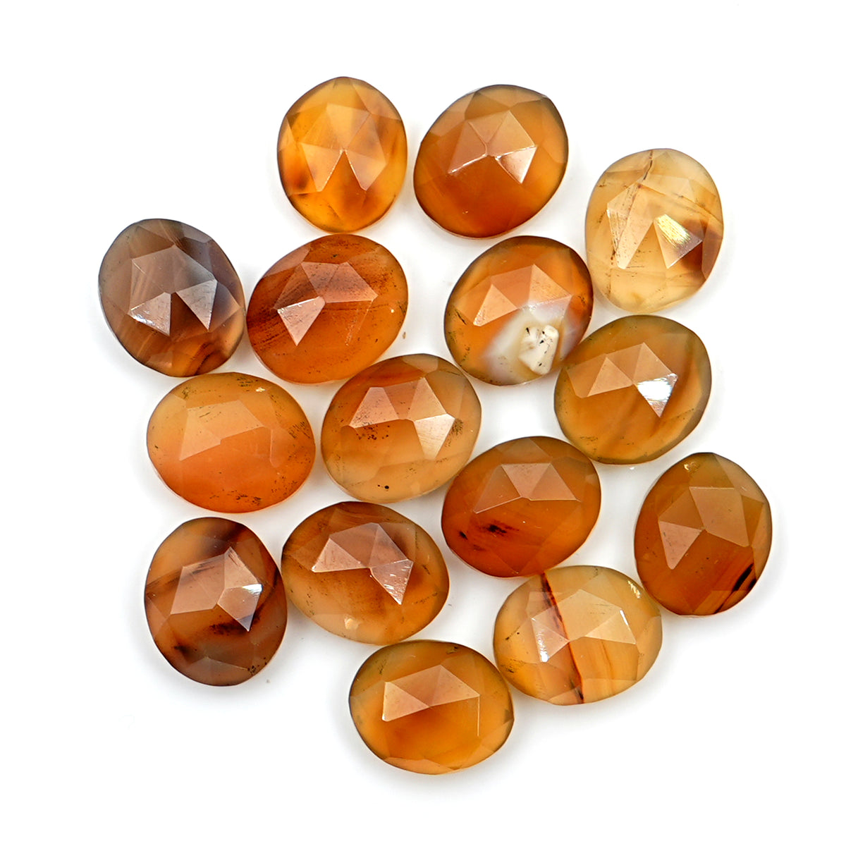 Montana Agate Rose Cut Oval Cabochon | Natural Loose Gemstone for Jewelry Making - 15 Pieces