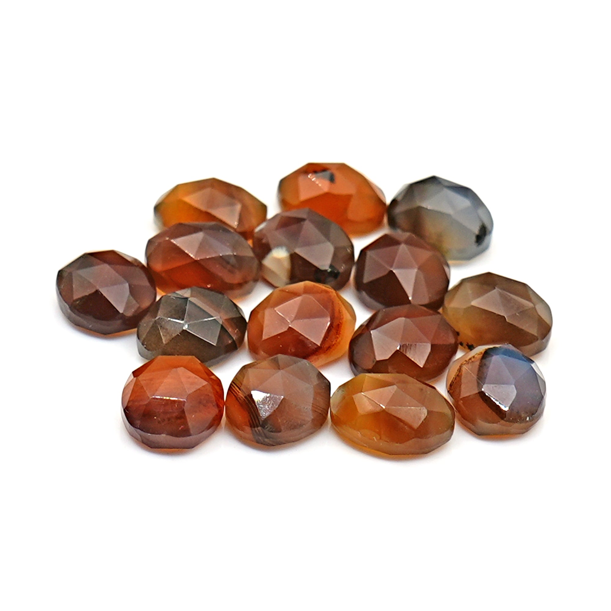 Montana Agate Rosecut Oval | Natural Semi-Translucent Agate Cabochon - 15 Pieces