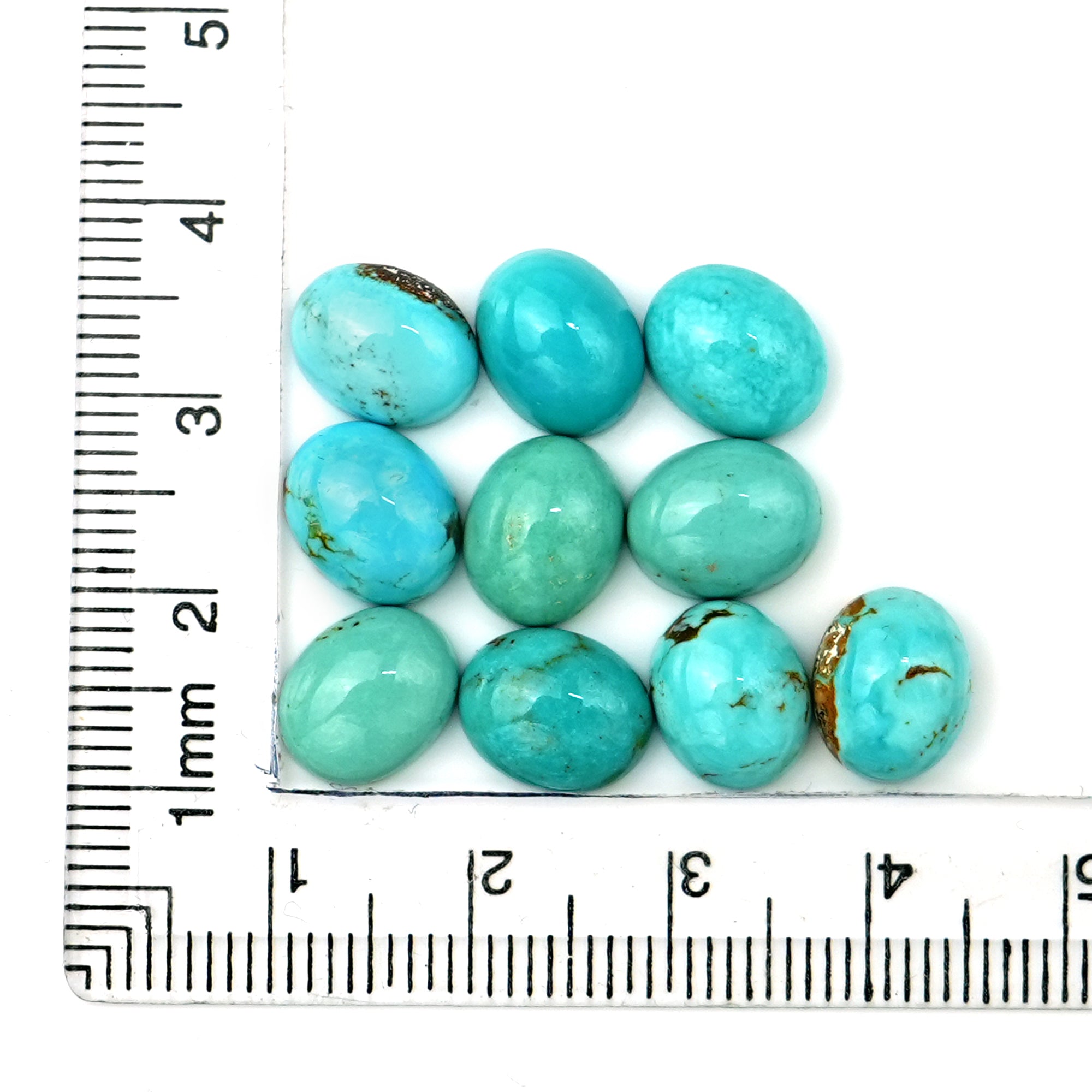 Kingman Turquoise Oval Cabochons | Blue Gemstone For Jewelry Making - 10 Pieces