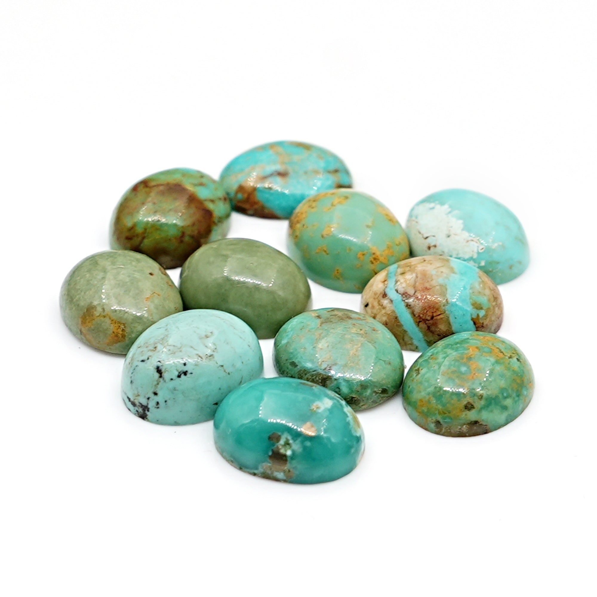 Kingman Mohave Turquoise Cabs | Freeform Arizona Gemstones for Jewelry Making - 11 Pieces