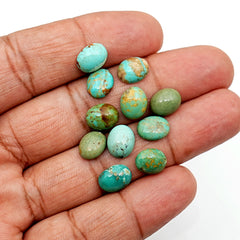 Kingman Mohave Turquoise Cabs | Freeform Arizona Gemstones for Jewelry Making - 11 Pieces
