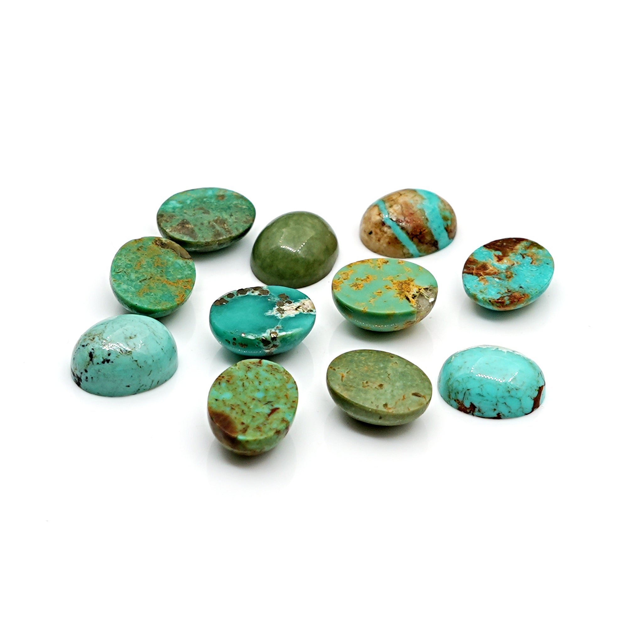 Kingman Mohave Turquoise Cabs | Freeform Arizona Gemstones for Jewelry Making - 11 Pieces