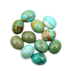 Kingman Mohave Turquoise Cabs | Freeform Arizona Gemstones for Jewelry Making - 11 Pieces