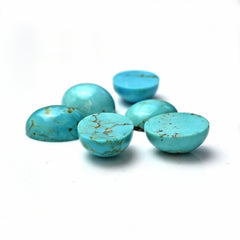 Oval Cut Kingman Turquoise Cabochons | Smooth Gemstone For Jewelry Meaking - 6 Pieces