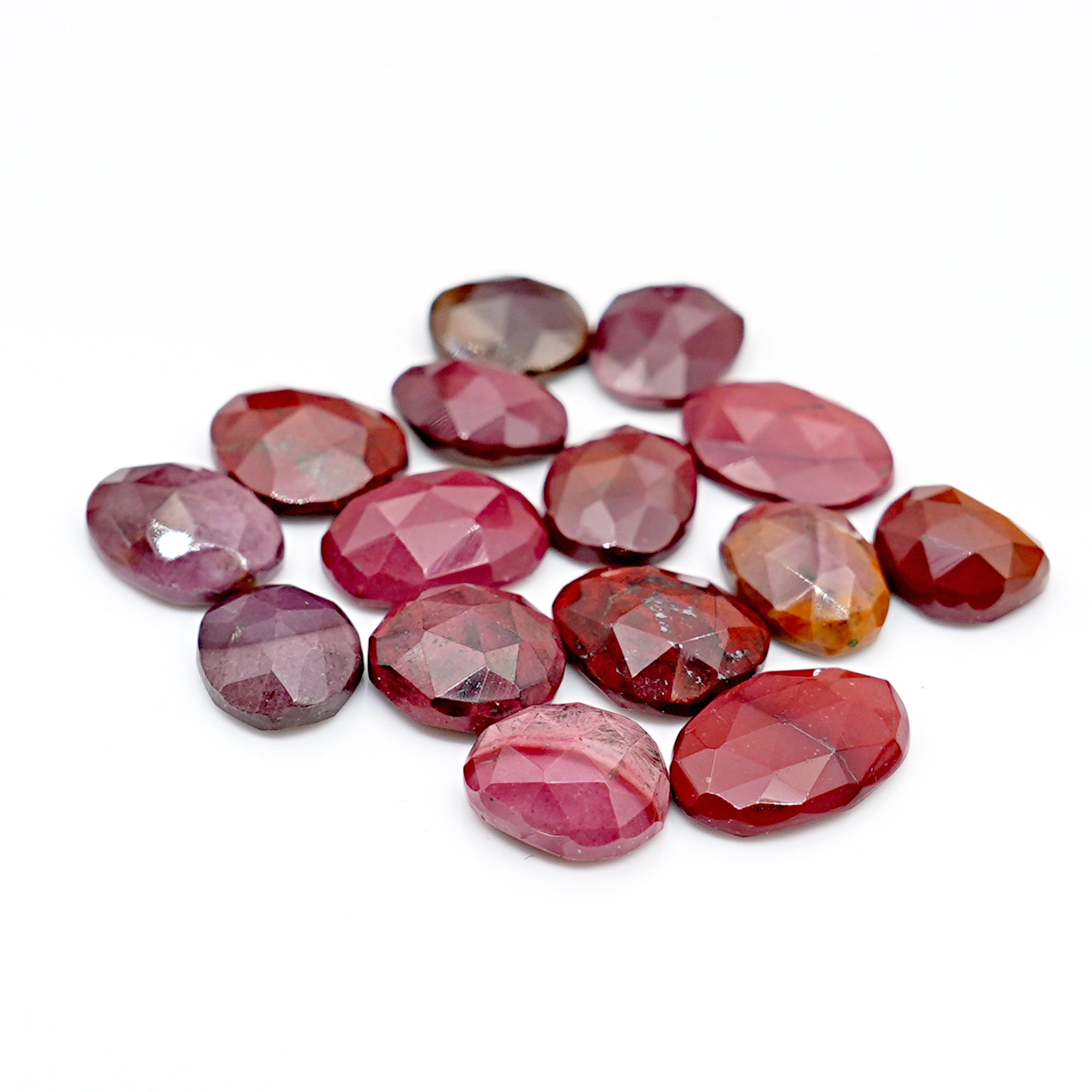 Mookaite Rosecut Freeform Cabochons | Natural Jasper Gemstones for Jewelry Making - 15 Pieces