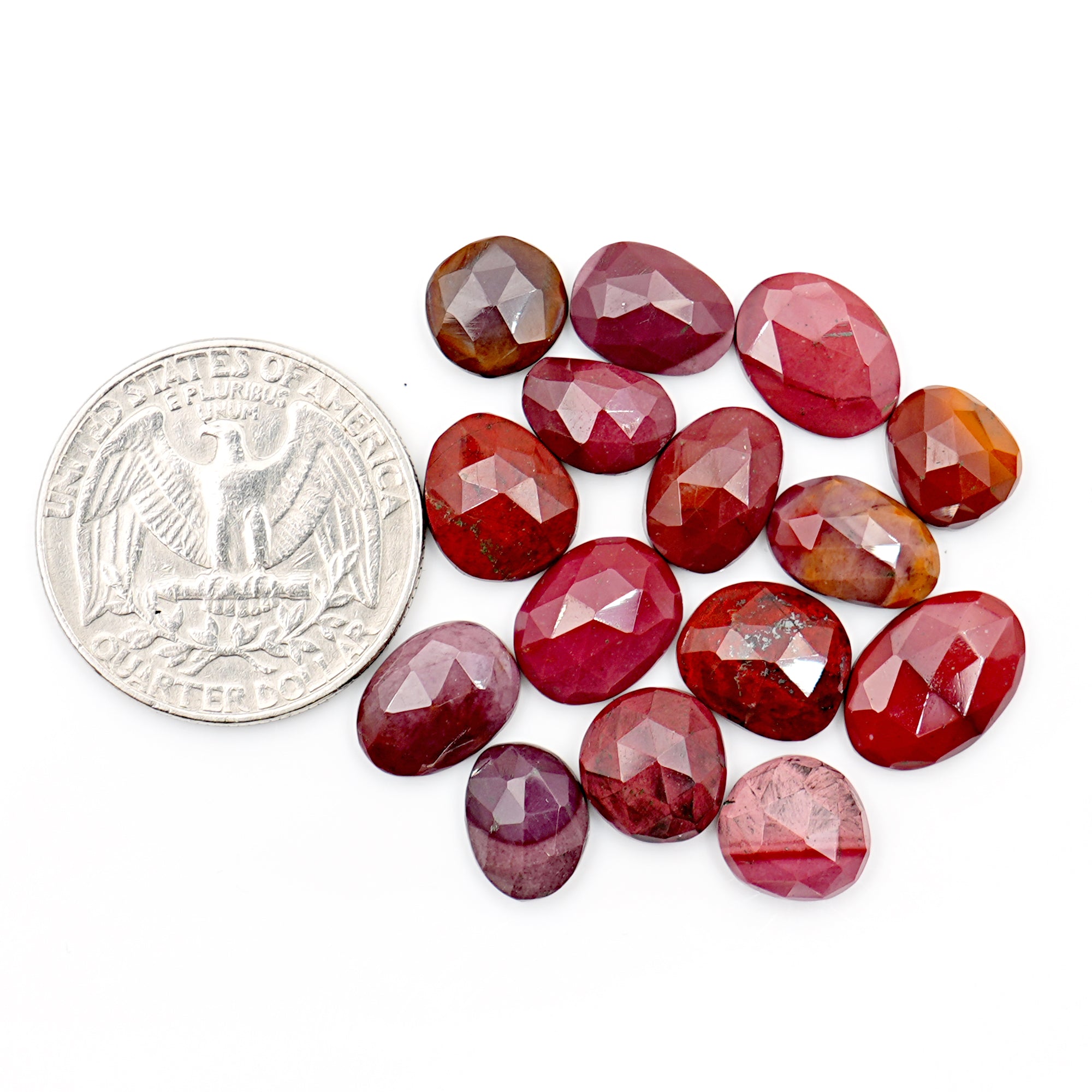 Mookaite Rosecut Freeform Cabochons | Natural Jasper Gemstones for Jewelry Making - 15 Pieces