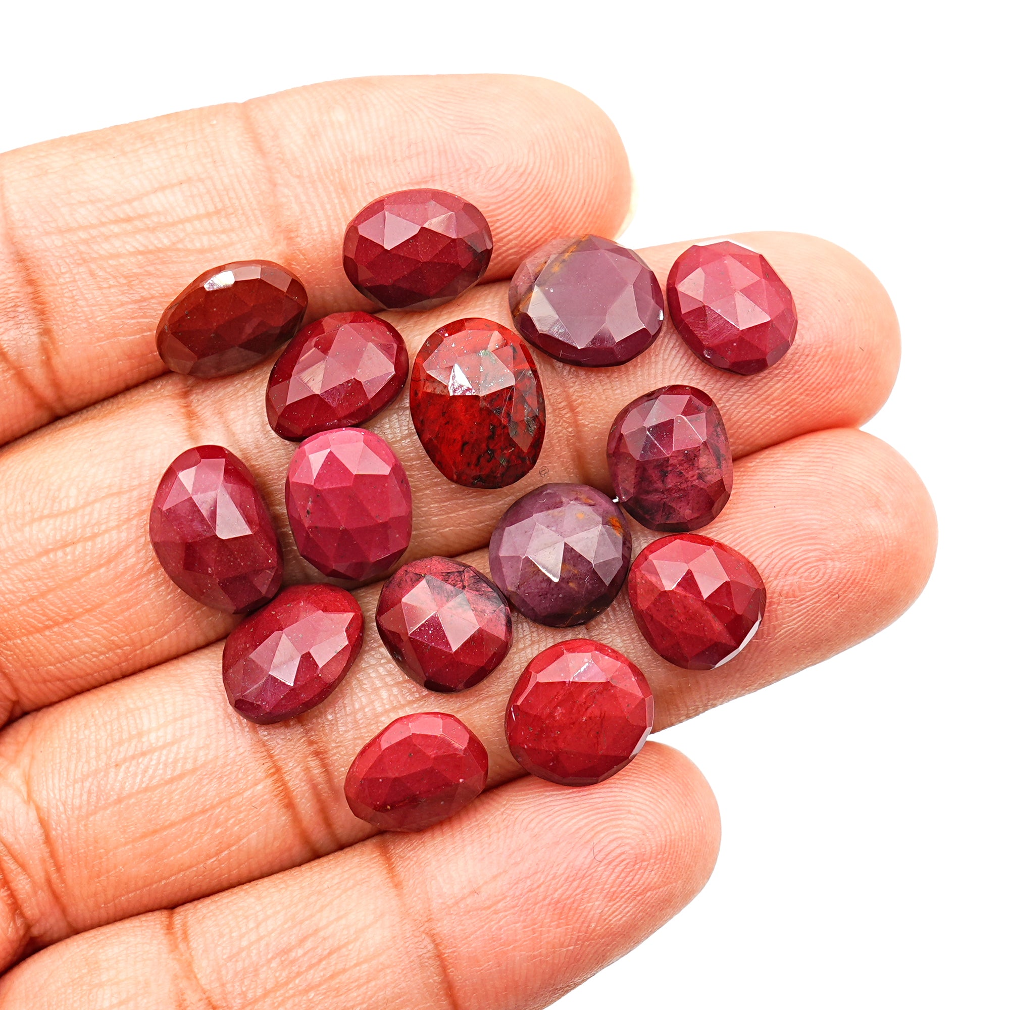 Mookaite Rosecut Freeform Cabochons | Natural Jasper Gemstones for Jewelry Making - 15 Pieces