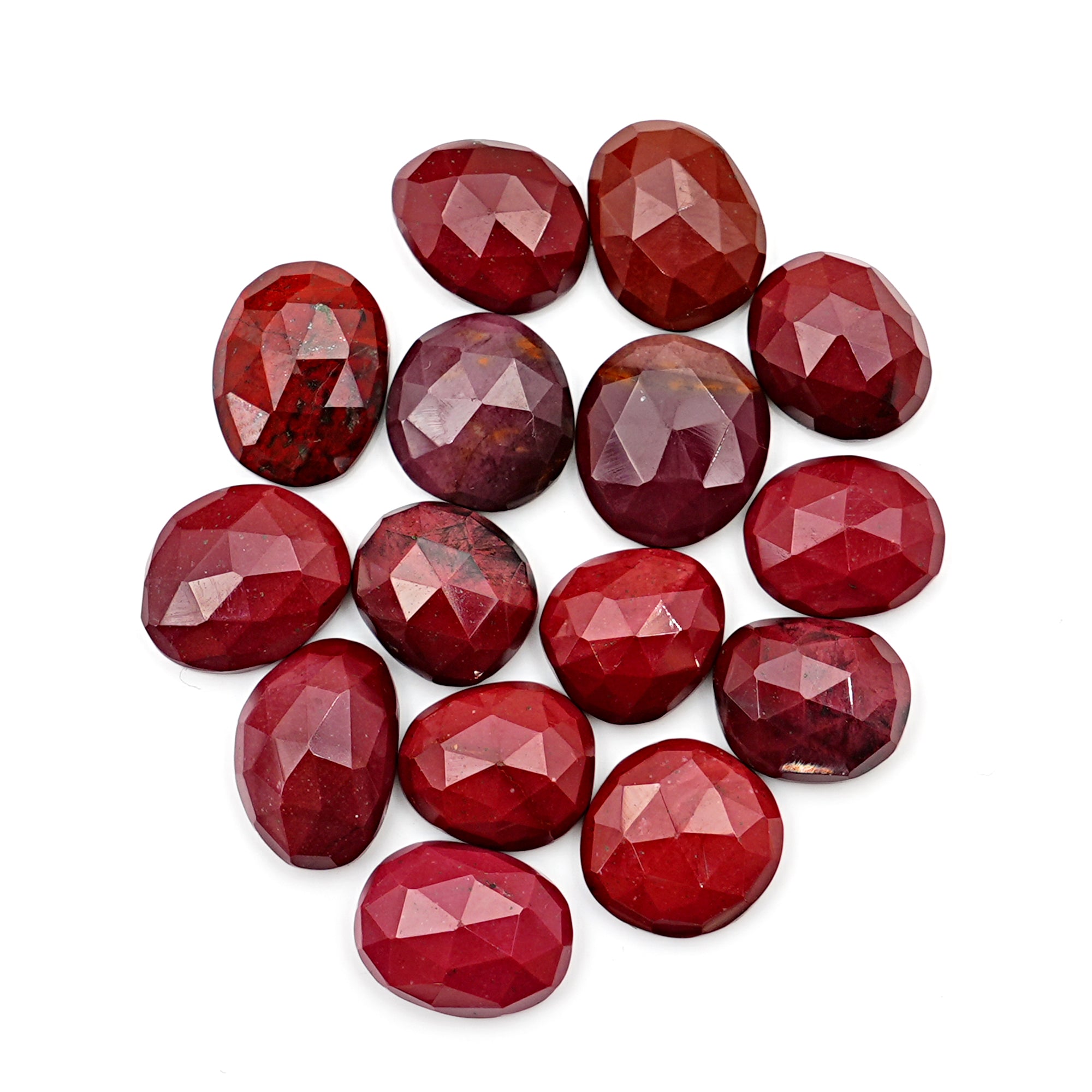 Mookaite Rosecut Freeform Cabochons | Natural Jasper Gemstones for Jewelry Making - 15 Pieces