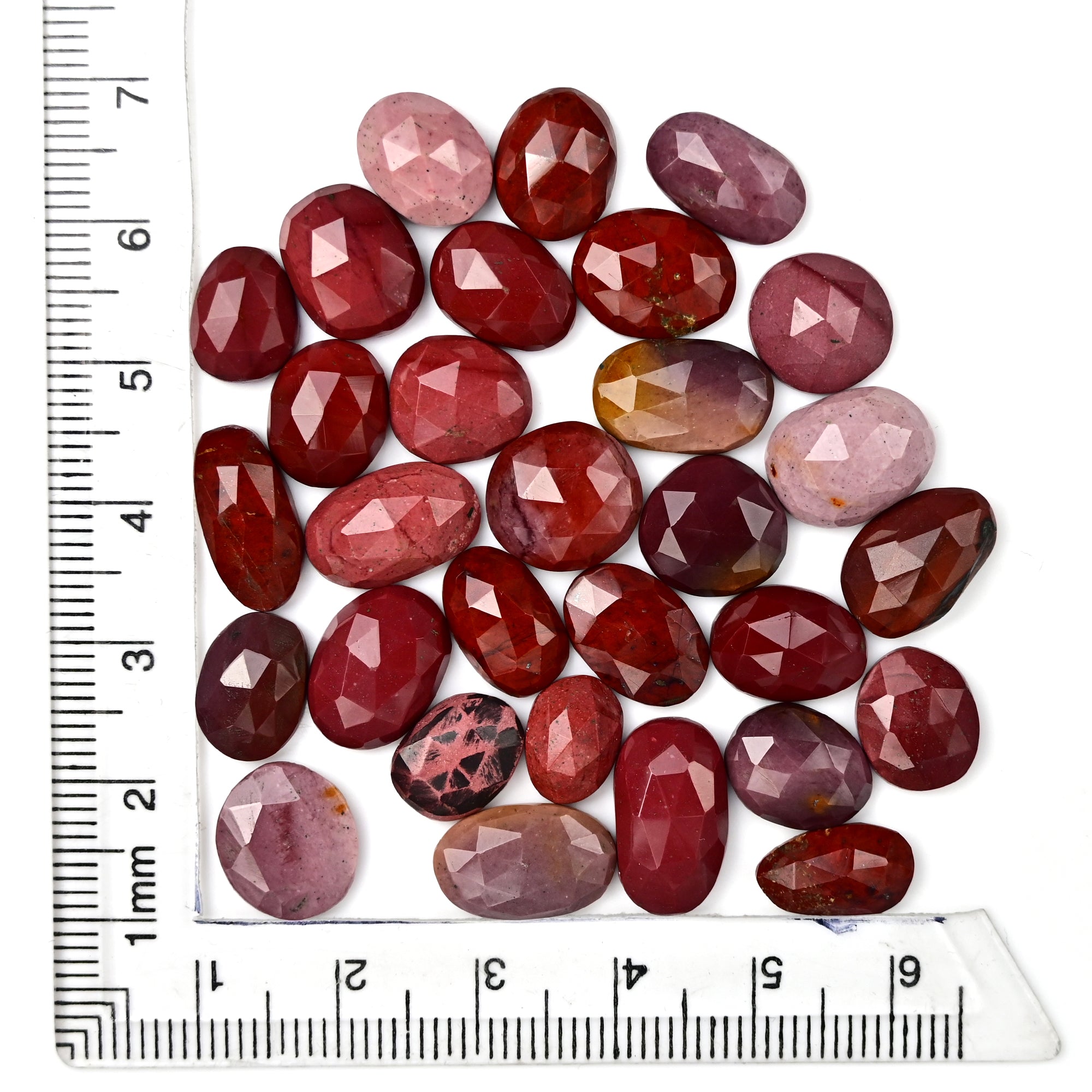 Mookaite Rosecut Freeform Cabochons | Natural Jasper Gemstones for Jewelry Making - 30 Pieces