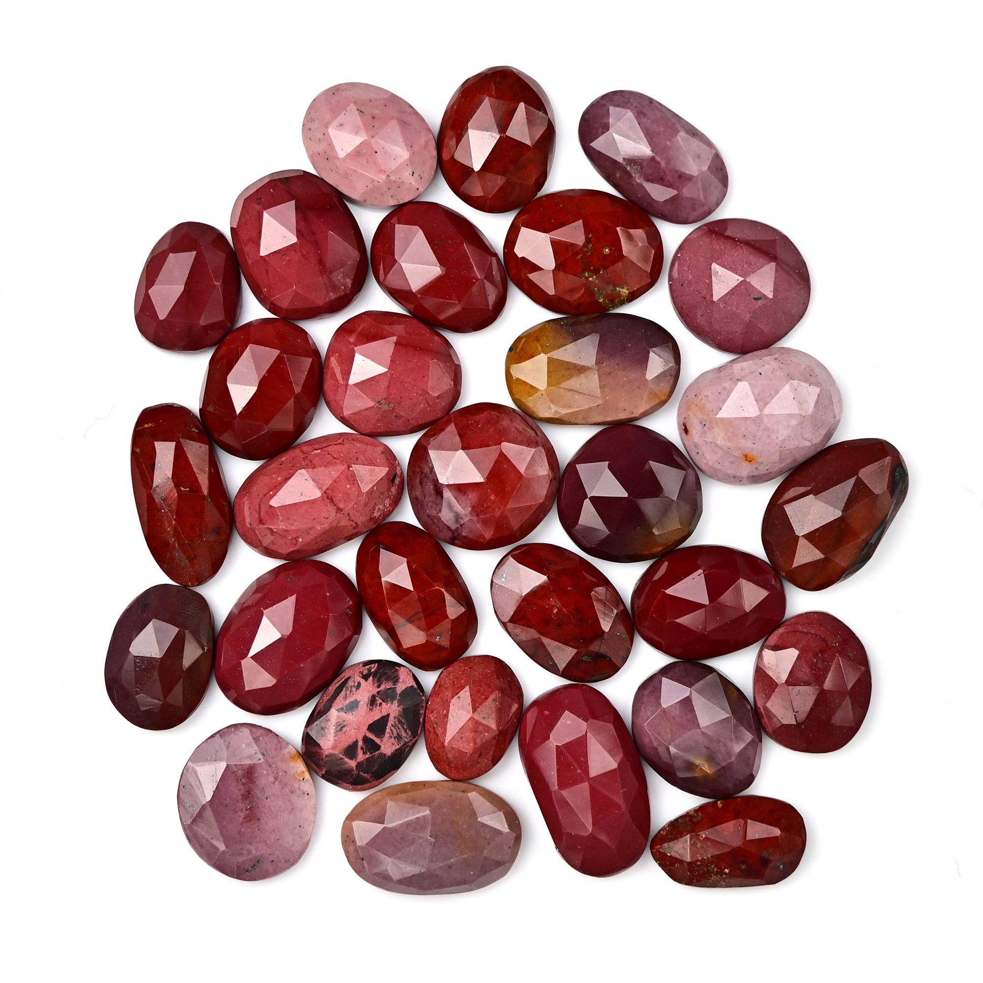 Mookaite Rosecut Freeform Cabochons | Natural Jasper Gemstones for Jewelry Making - 30 Pieces