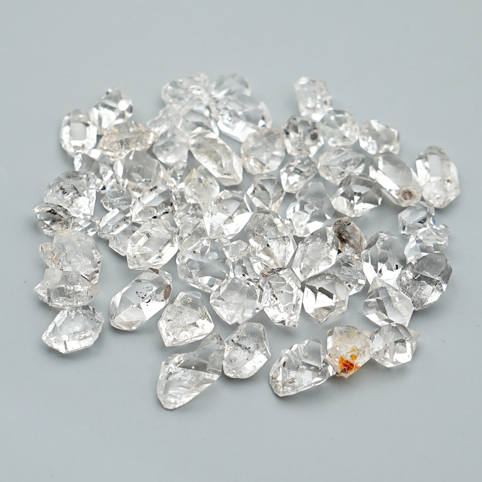 Natural Herkimer Diamond Crystals | Freeform Raw Quartz for Jewelry & Healing - 62 Pieces
