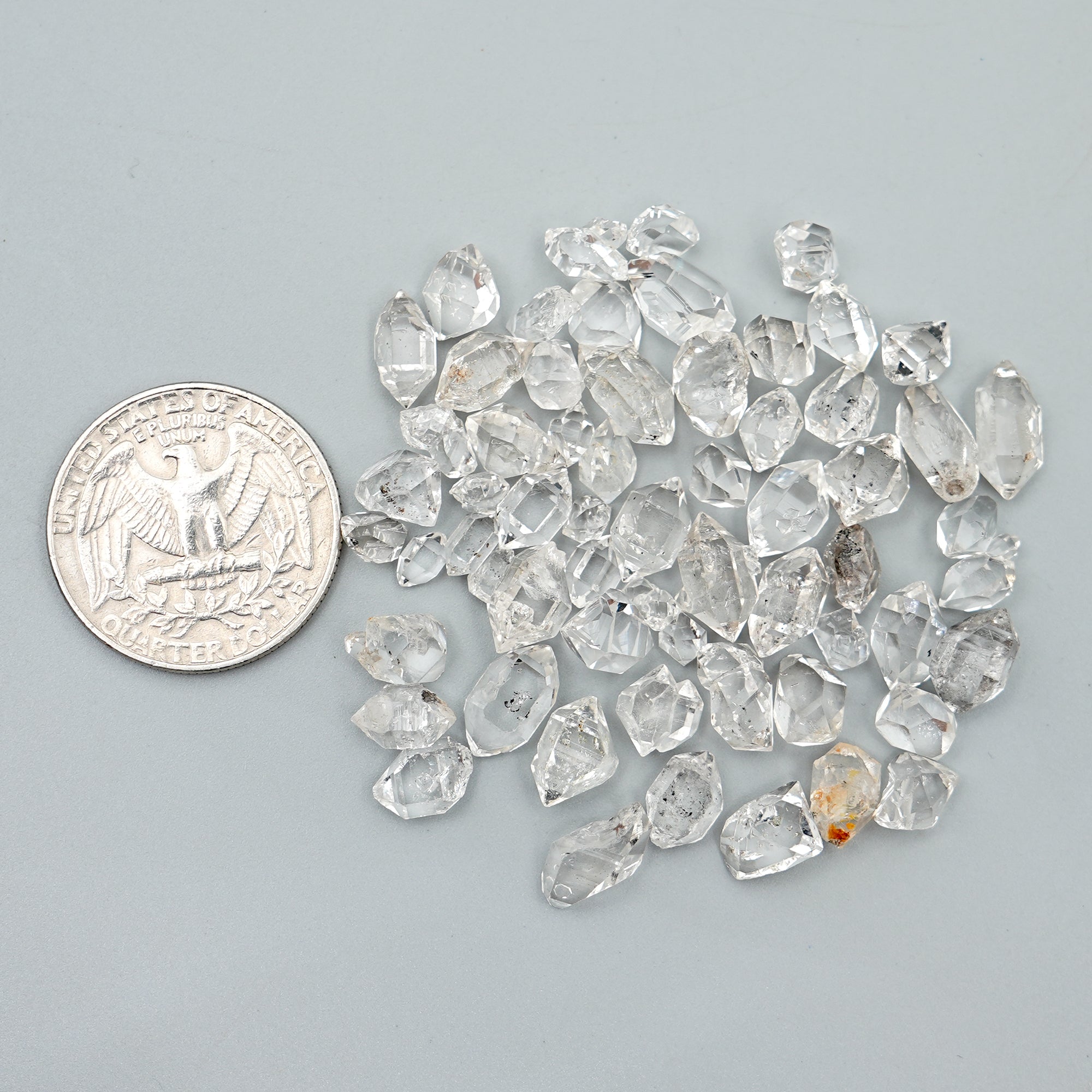 Natural Herkimer Diamond Crystals | Freeform Raw Quartz for Jewelry & Healing - 62 Pieces