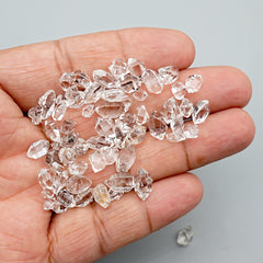 Natural Herkimer Diamond Crystals | Freeform Raw Quartz for Jewelry & Healing - 62 Pieces