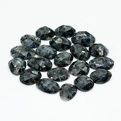 Larvikite Rose Cut Gemstone | Freeform Natural Cabochon for Jewelry Making - 20 pieces