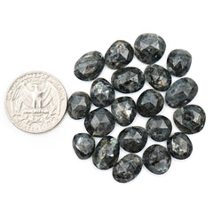 Larvikite Rose Cut Cabochons | Freeform Natural Gemstones for Jewelry Making - 20 Pieces
