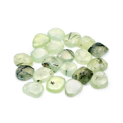 Natural Prehnite Rose Cut Cabochons | Green Gemstones in a Variety of Shapes - 20 Pieces