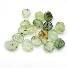 Prehnite Rose Cut Cabochons | Natural Green Gemstones for Jewelry Making - 18 Pieces