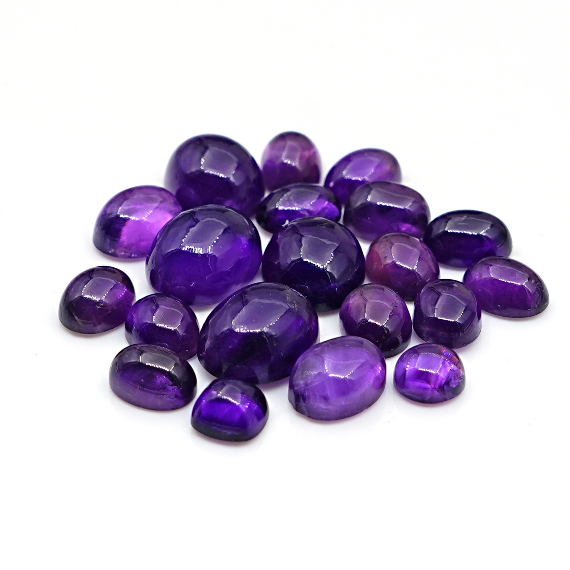 Amethyst Smooth Freeform Cabochons | Natural Purple Gemstones for Jewelry Making - 20 Pieces
