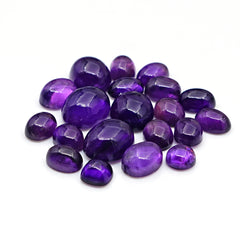 Amethyst Smooth Freeform Cabochons | Natural Purple Gemstones for Jewelry Making - 20 Pieces