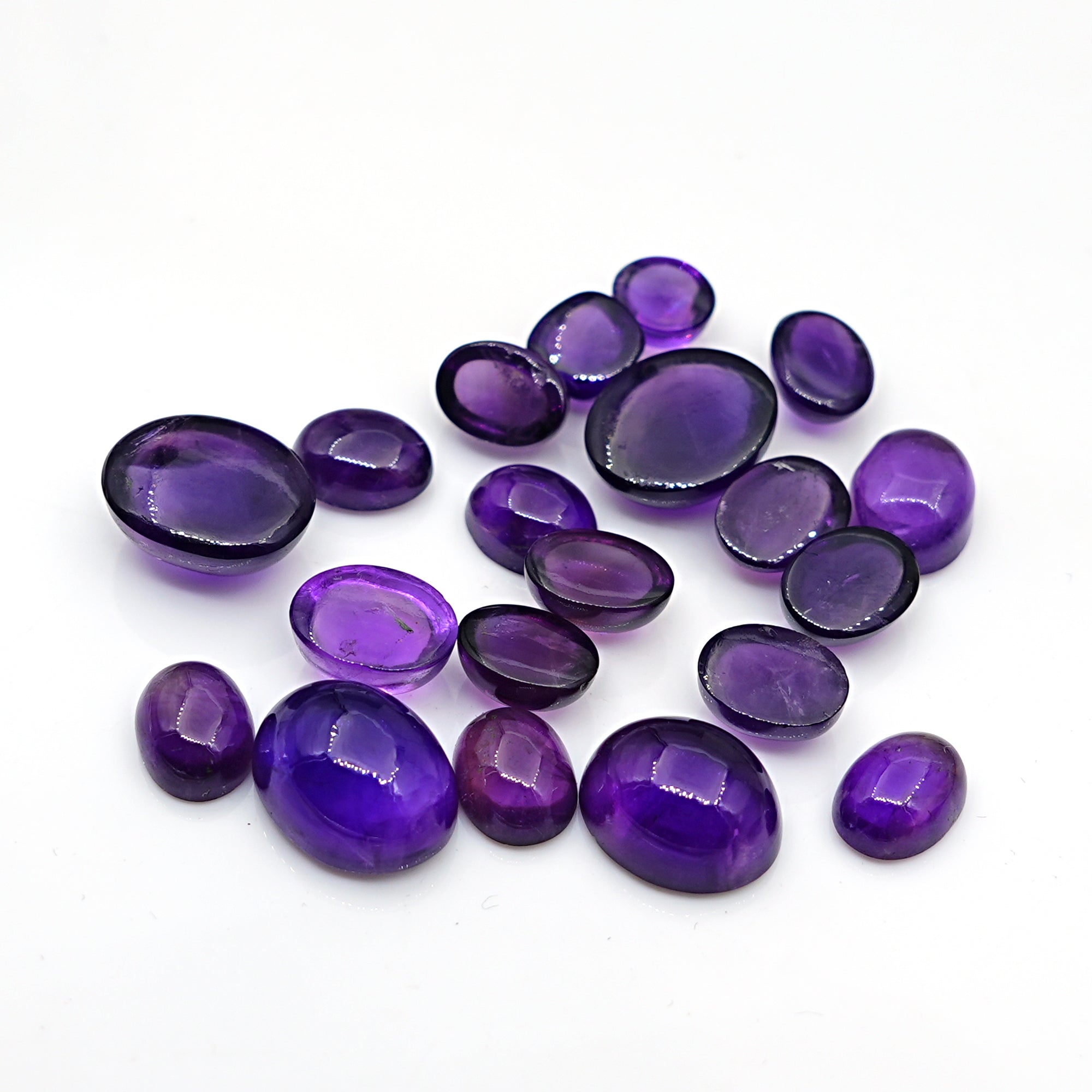 Amethyst Smooth Freeform Cabochons | Natural Purple Gemstones for Jewelry Making - 20 Pieces