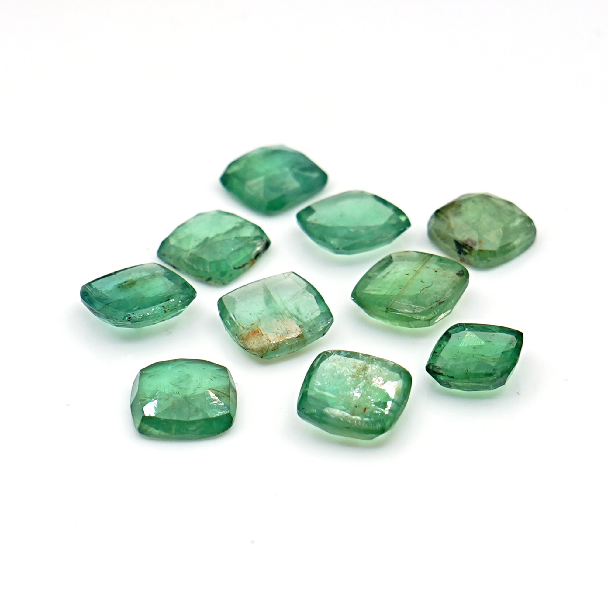 Natural rose cut cushion green kyanite gemstone, perfect for sepetember births.