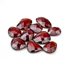 Hessonite Garnet Freeform Rose Cut Cabochons | Fiery Cinnamon Gemstone for Jewelry Making - 10 Pieces