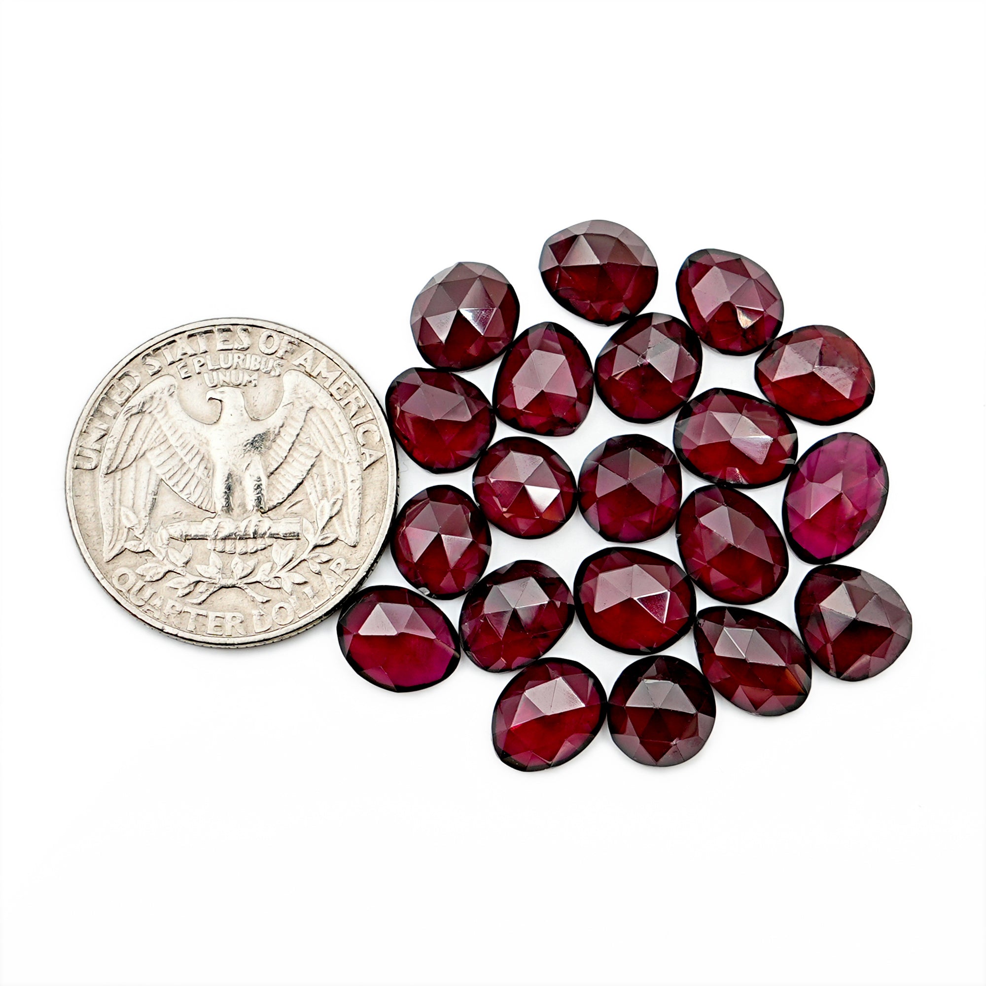 Rhodolite Garnet Rose Cut Gemstones | Freeform Pomegranate Hues for Custom Jewelry