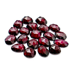 Rhodolite Garnet Rose Cut Gemstones | Freeform Pomegranate Hues for Custom Jewelry