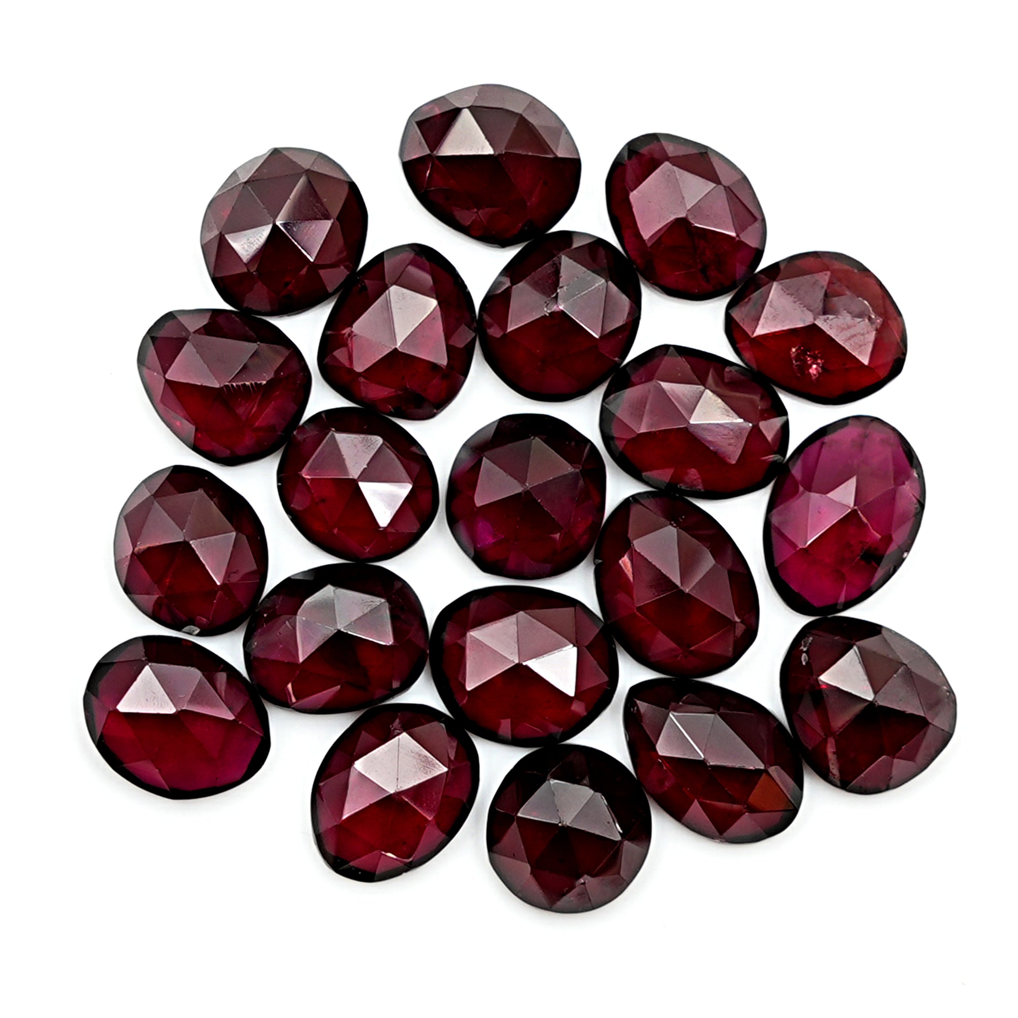 Rhodolite Garnet Rose Cut Gemstones | Freeform Pomegranate Hues for Custom Jewelry