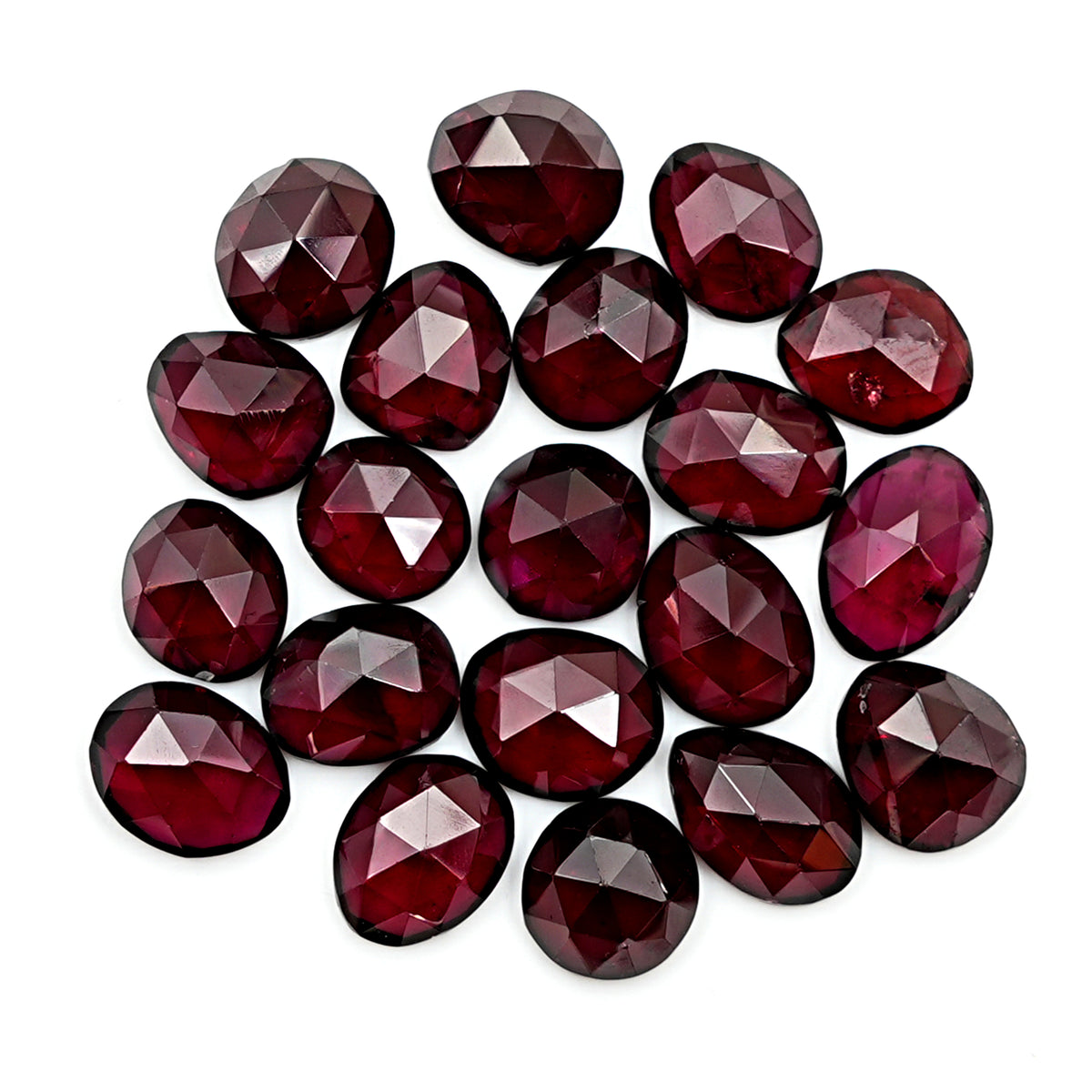 Rhodolite Garnet Rose Cut Gemstones | Freeform Pomegranate Hues for Custom Jewelry