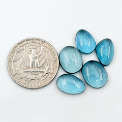 London Blue Topaz Smooth Cabochons | Deep Ocean Spark in Freeform Shape