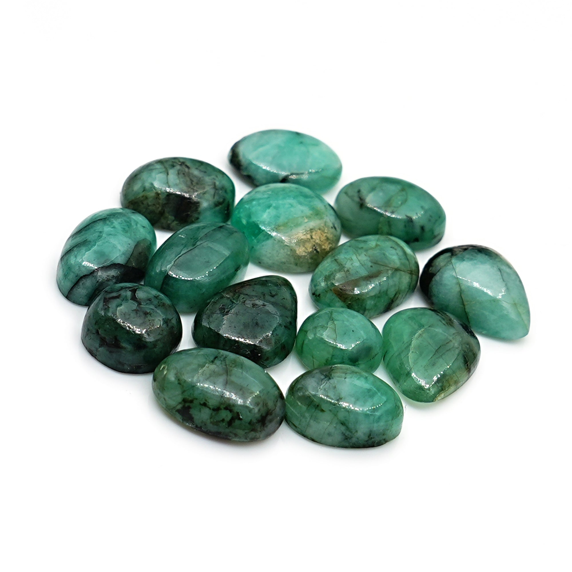 Lush Green Emerald Smooth Cabochons | Freeform Gemstones for Jewelry Making