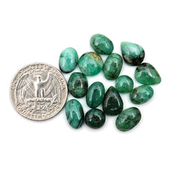 Lush Green Emerald Smooth Cabochons | Freeform Gemstones for Jewelry Making