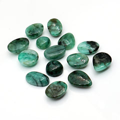 Lush Green Emerald Smooth Cabochons | Freeform Gemstones for Jewelry Making