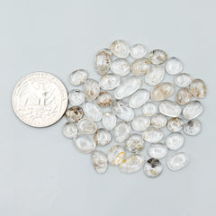 Natural Herkimer Diamond Cabochons | Freeform Sparkling Quartz For Jewelry