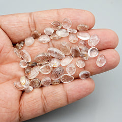 Natural Herkimer Diamond Cabochons | Freeform Sparkling Quartz For Jewelry