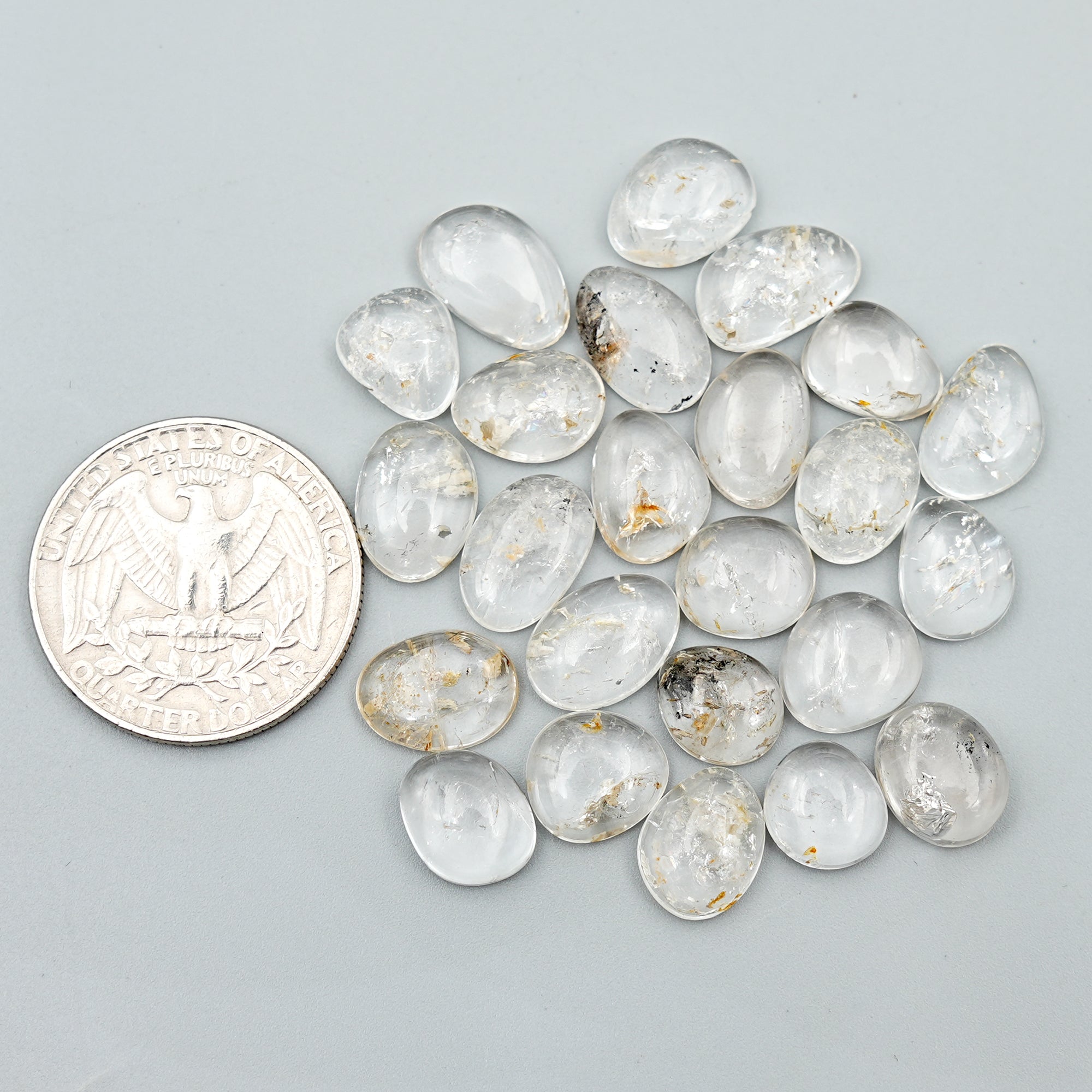 Natural Herkimer Diamond Cabochons | Freeform High-Clarity Quartz for Healing & Jewelry Design