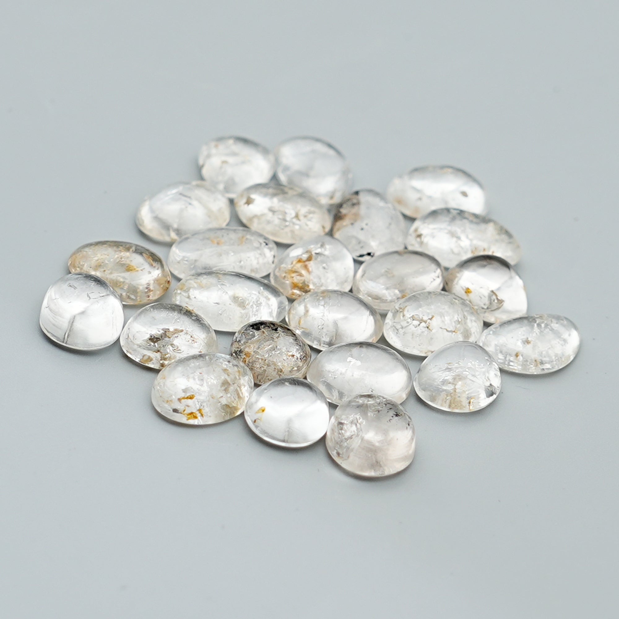 Natural Herkimer Diamond Cabochons | Freeform High-Clarity Quartz for Healing & Jewelry Design