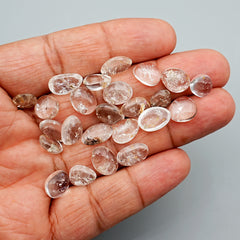 Natural Herkimer Diamond Cabochons | Freeform High-Clarity Quartz for Healing & Jewelry Design