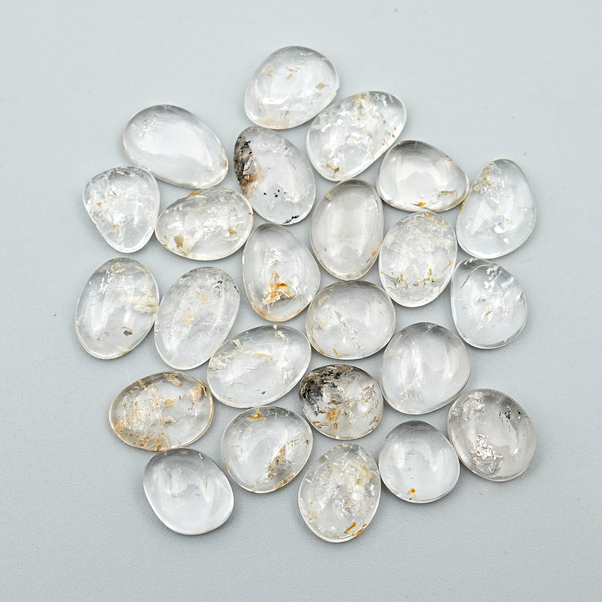 Natural Herkimer Diamond Cabochons | Freeform High-Clarity Quartz for Healing & Jewelry Design