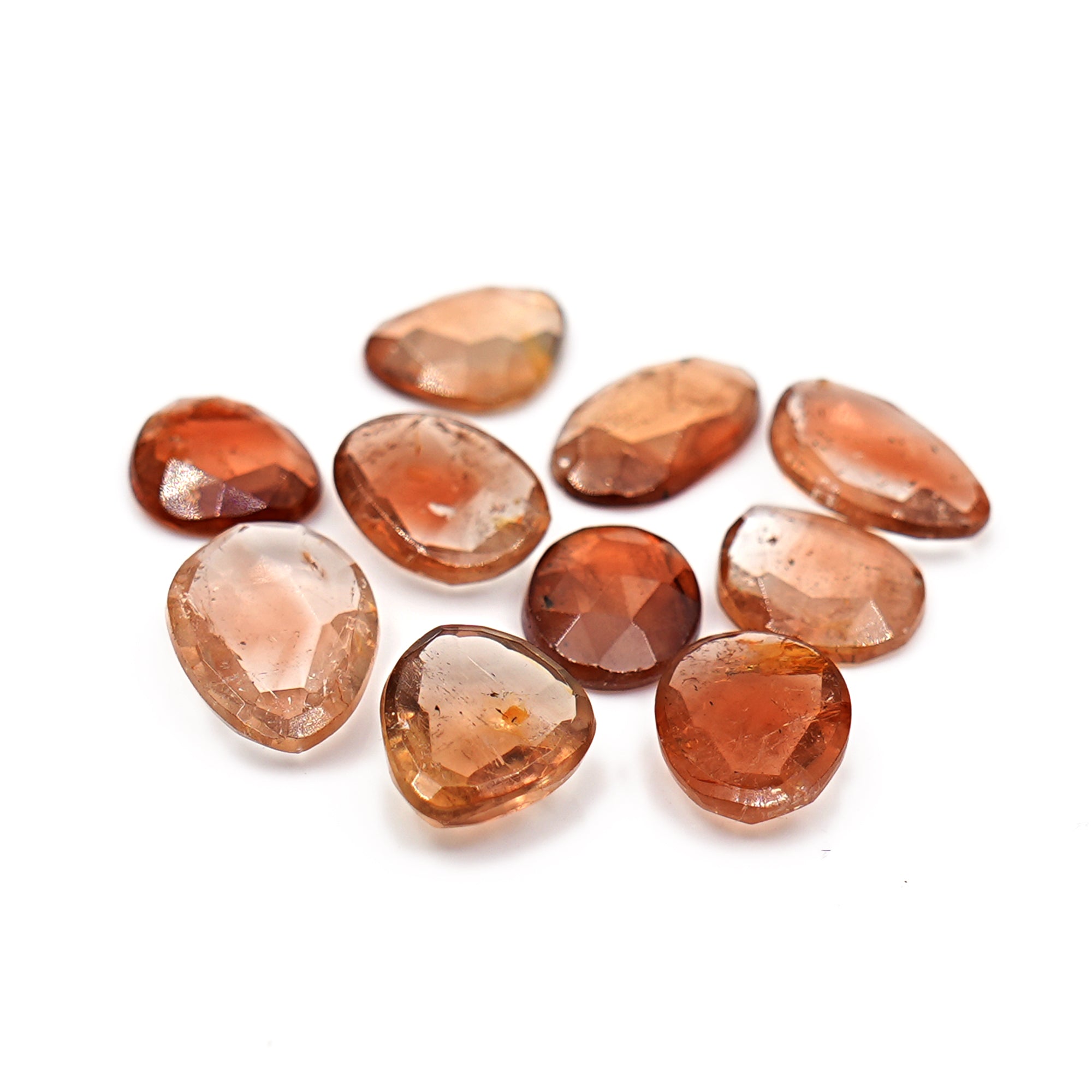 Imperial Topaz Rose Cut Gemstones | Golden Warmth in Freeform Elegance - 10 Pieces